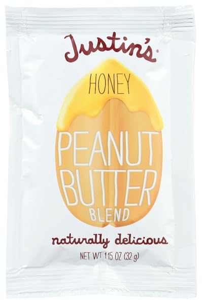 JUSTIN’S NUT BUTTER: HONEY PEANUT BUTTER SQUEEZE PACKS, 1.15 OZ (20 PACK)