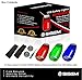 LED Safety Lights + Free Bonuses | Clip on Flashing Strobe Light High Visibility for Running Jogging Walking Cycling Best Reflective Gear for Kids Dogs Bicycle Helmet Bike Tail Light (Red-Green-Blue)