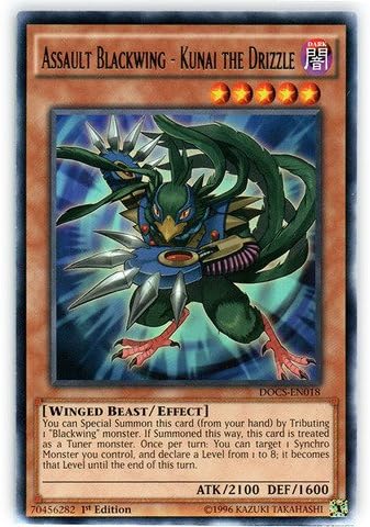 Amazon Com Yu Gi Oh Assault Blackwing Kunai The Drizzle Docs En018 Dimension Of Chaos 1st Edition Rare Toys Games