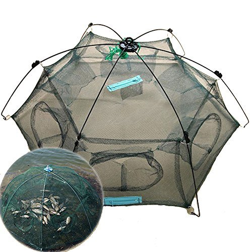 Folded Fishing Net 80x80cm Floding Crab fish Minnow Fishing Trap Cast Net