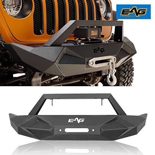EAG Steel Front Bumper with Winch Plate Fit for 1821 JL Wrangler
