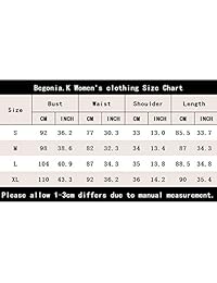 Begonia.K Vestido de verano sin mangas con cuello en V y botones, con bolsillo, casual, para mujer