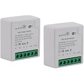 Sparkleiot Tuya Mini WiFi Smart Switch Relay Module max 16A, 2-Way DIY Smart Light Switch for Smart Home, Compatible with Alexa Google Home Smart Life APP, Only Support 2.4G WiFi (Pack of 2pcs)