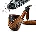Pear Wood Hand Carved Tobacco Smoking Pipe "American Eagle IV" + Pouch
