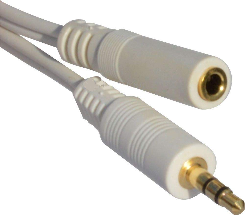 JAFSAL ONLINE 3.5mm Gold-Plated Stereo Jack Male to Female Aux Audio Cable Auxiliary Music Sound Plug Lead Ideal For smartphones, Windows phone, Android devices, tablets - 3 Meter