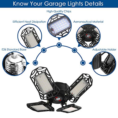4 2+Pack+Garage+Lights+120W+Multi+Position