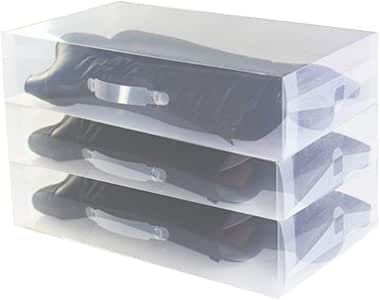 Cubee 3pcs Caja de Almacenamiento de Bota de Caja de Zapatos apilable