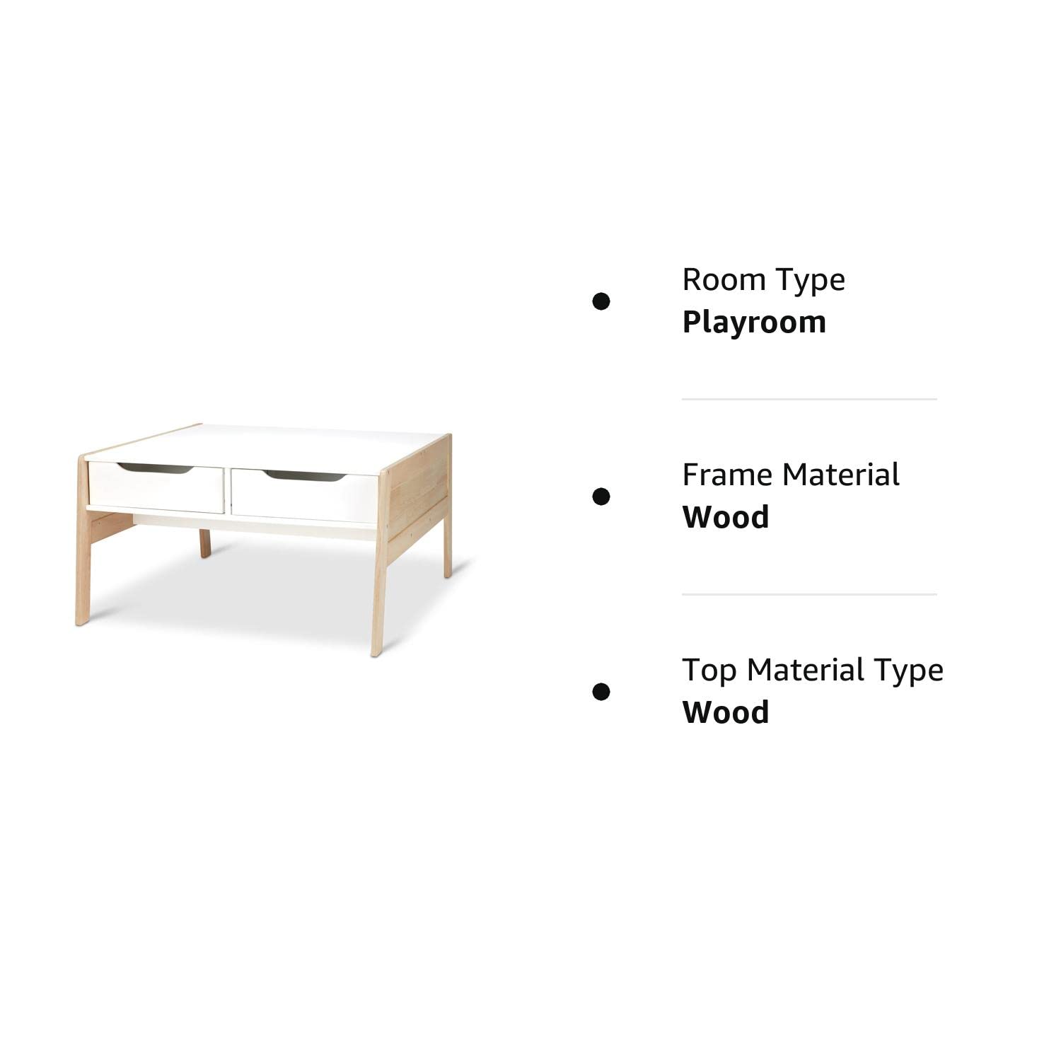 Melissa & Doug Kids Furniture Wooden Art & Activity Table with Bins Wooden Kids Activity Table, With Storage