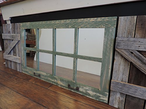 Rustic Window Shutters (2) 14.5" wide X 21.75" tall for 37.5" X 21.75" Window Pane Mirror (window mirror sold separately)