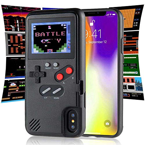 Goglor Gameboy Case for iPhone,Retro 3D Gameboy Design with 36 Small Games,Game Console iPhone Case,Color Screen,Silicone Cover Case for iPhone X/XS/XR/Xs MAX,iPhone 6/7/8,iPhone 6Plus/7Plus/8Plus