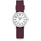 Speidel Scrub Petite Watch for Nurses, Medical Professionals, Mens and Womens Watch with Second Hand Nursing, Nurse Watches for Women Men, Waterproof 12 and 24 hr Time - Wine