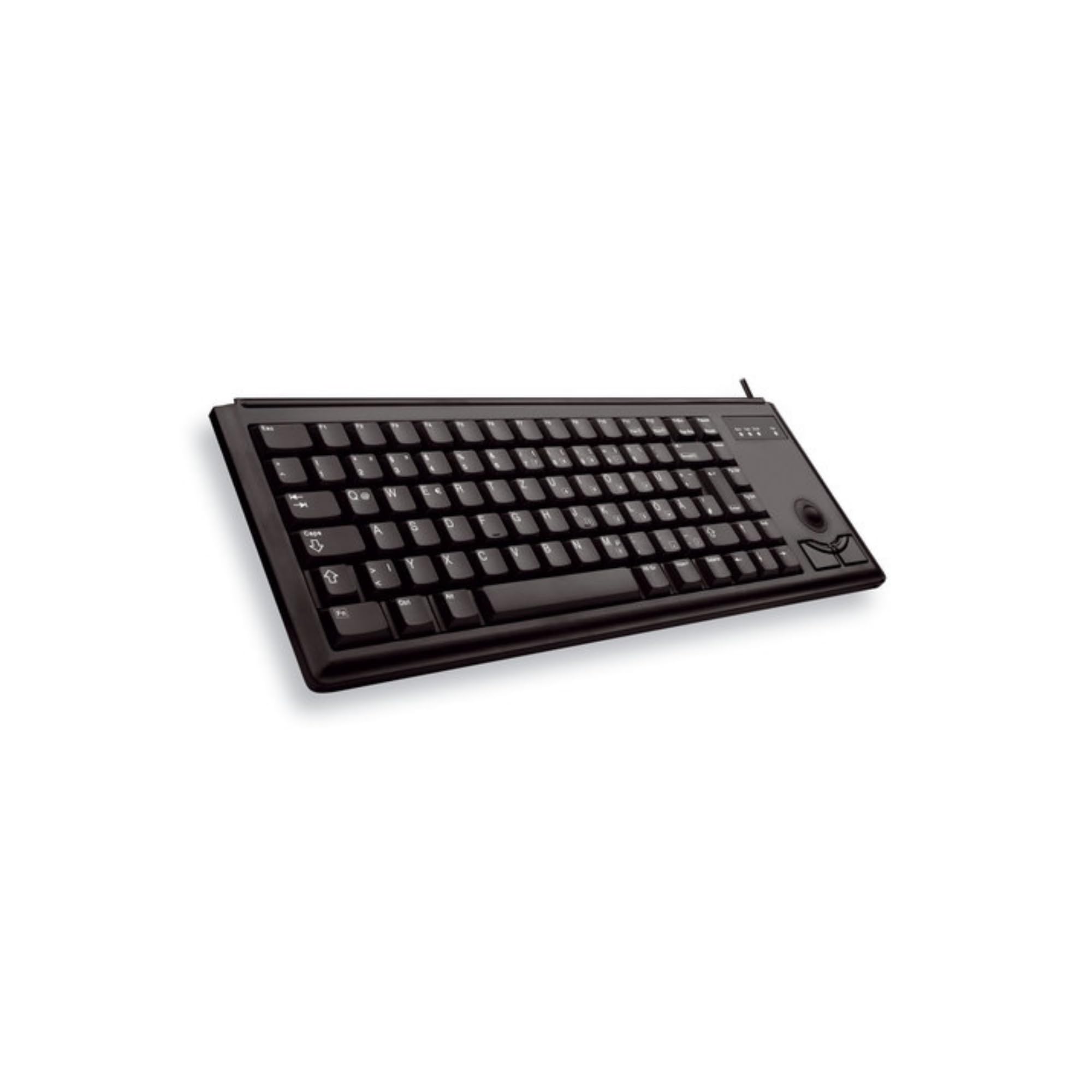 CHERRY G84-4400, Compact Keyboard with Trackball, EU-Layout (QWERTY), Wired (USB-Connection), 2 Mouse Keys, Mechanical ML Switches, Black