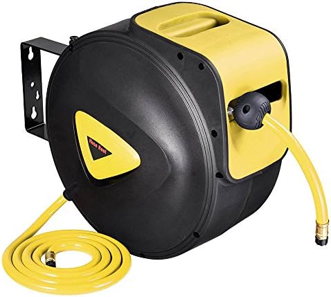 Wall Mounted Retractable Auto Rewind Air Hose Reel - 65 Ft