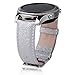 Thankscase Band Compatible for Samsung Galaxy Watch 3 45mm Band, Galaxy Watch 46mm Band, Gear S3 Classic/Frontier Band, Genuine Leather Wrist Strap Replacement with Embossed Pattern (Silver)