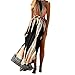 TrendsGal Women's Bohemian Printed High Split Maxi Long Beach Dress(Black S)