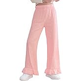 Yousify Girl's Pajama Pants for Girls Long Sleep Plaid Pants Ruffle Soft Lounge Pj Bottoms with Pockets 5-14 Years
