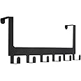 Azmoncy Over The Door Hooks, Towel Rack for Bathroom Towel Holder for Hanging Heavy Duty,Towel Hanger with 6 Hooks for Bedroom Bathroom Kitchen Towels, Bag, Coats, Hats