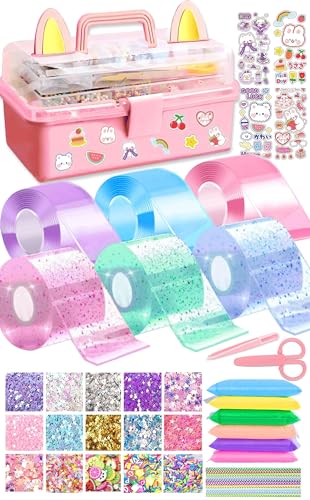 SLEEPHEAD®6 PCS Nano Tape Bubble Bubbles Kit for Kids with Box, Squishy Maker Making Kit, Birthday Gifts for 4 5 6 7 8 9 10 Year Old Girls Girl, Kids Toys for Girls 4-6 6-8 8-10 10-12
