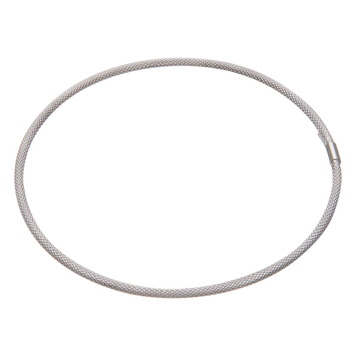 Elegano 9ct White Gold Women’s Bracelet – Textured Circle Bangle