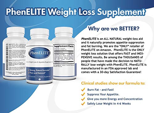 PhenELITE Weight Loss & Appetite Suppressant: Belly Fat Burner & Diet Supplement Pill with Apple Cider Vinegar, Raspberry Ketones & Green Tea Extract - Boost Energy & Concentration - 360 Capsules