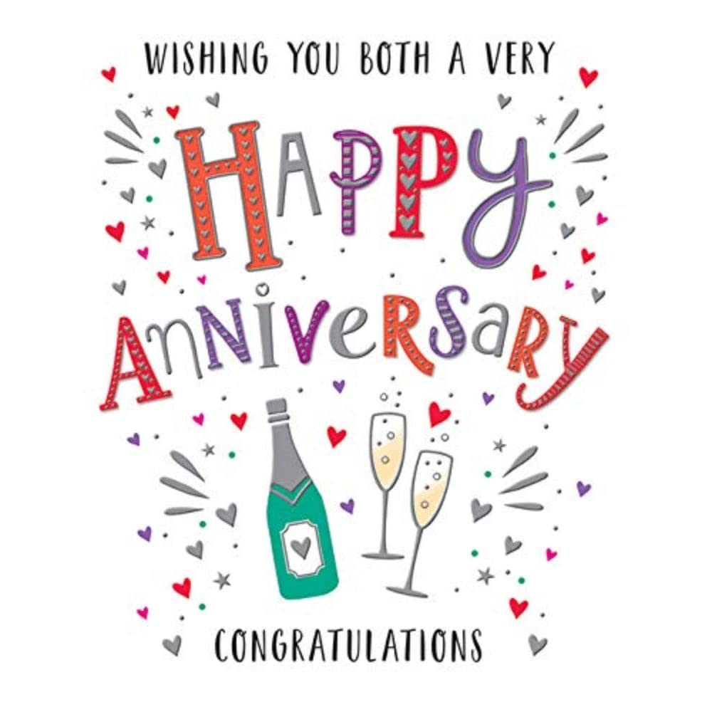 Regal Publishing Modern Wishing You Both Happy Annivesary Card - 8 x 6 inches,red|peach|blue|black|grey