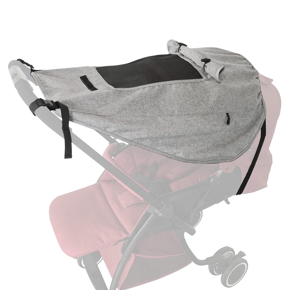 Photo 1 of Pram Sunshade Sun Cover, Sun Shade Stroller for Baby, Universal Waterproof Stroller Sunshade Cover Anti-UV with Viewing Window for Stroller(Grey)
