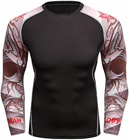 Fanii Quare Men's Soft Slim Long Sleeve Dry-Fit Compression Gym Trainning Shirt