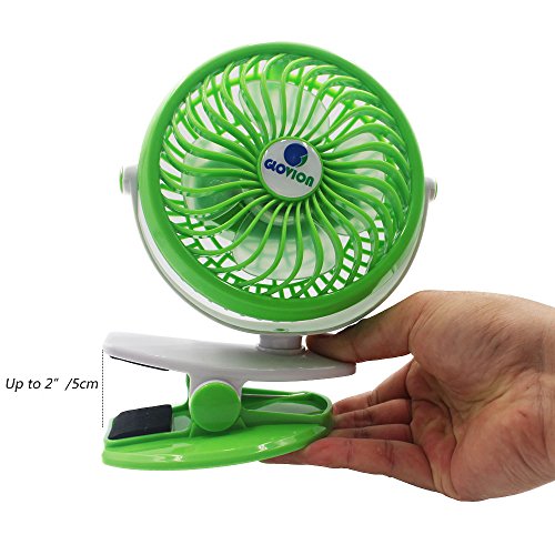 image for Mini Desk Fan, Glovion Clip-on Stroller Fan, 2600mAh Rechargeable Batt