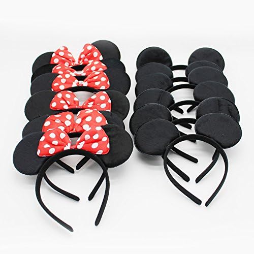 XKX Mouse Ears Headband For Party,Set Of 12