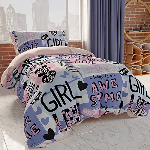 Petti Artigiani Italiani - Bettbezug für Einzelbett 150 x 200, Bettbezug für Einzelbett, Bettbezug für Mädchen, Bettbezug für das Kinderzimmer, 100% Made in Italy