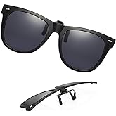 OopsMi Clip-on Sunglasses Polarized Unisex Anti-Glare Driving Glasses With Flip Up for Prescription Glasses