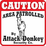 Caution Attack Donkey Farm or Barnyard Sign