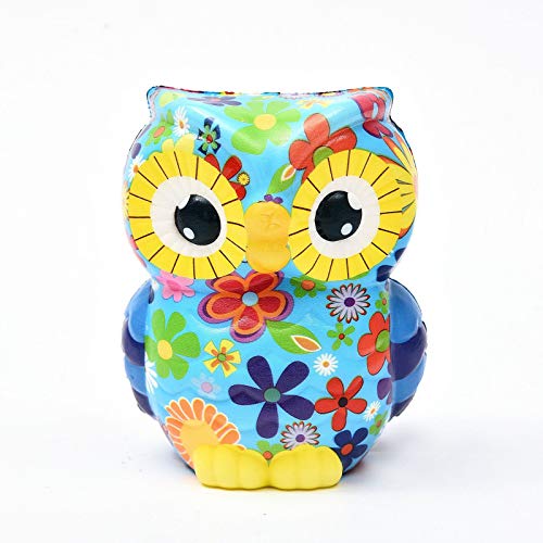 Naiflowers Mochi Squishy Toys, Kawaii Animal Owl Stress Relief Toys Jumbo Funny Cartoon Doll Slow Rising Cream Scented Toy Party Favours Kids Boys Baby Birthday Gift (Multicolor)