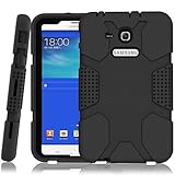 UHKZ (TM) Slim Double Layer Hard Shockproof Protective Galaxy Tab 3 Lite 7.0 / E Lite 7.0 Cover Case for Samsung Galaxy Tab 3 Lite 7.0/Tab E Lite, SM-T110 / SM-T111 / SM-T113 / SM-T116, Black
