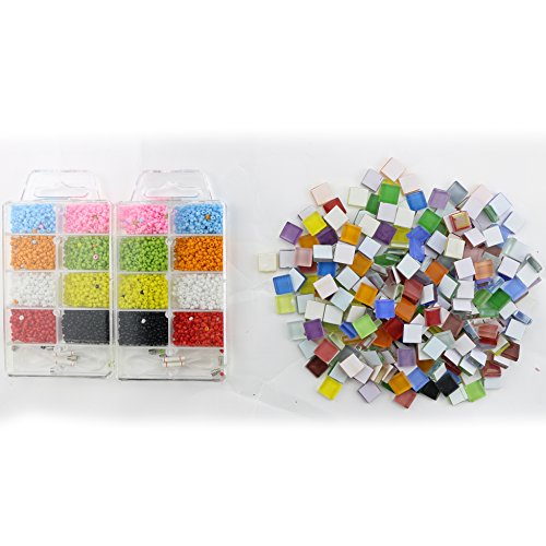 Nextnol Kid DIY Round Plastic Beads Colorful Beads Acrylic Beads and 200g DIY Mosaic