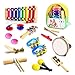 Geekper Toddler Musical Instruments, 18 Pcs Wooden Percussion Instruments Toy for Kids, Tambourine Set Kids Musical Toys Storage Backpack Included
