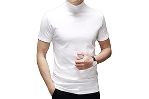 RELA BOTA Mens T Shirt Short Sleeve Basic Mock Turtleneck Slim Fit Undershirt Pullover Thermal Solid Tops