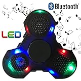 HAIL-SADES Prime Fidget Spinner with LED lights and Bluetooth Speaker best cool light up double sided toy with all black case and charger
