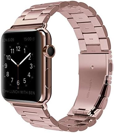 Stainless Steel Smart Watch Replacement Band Compatible for Apple iWatch Series 3/2/1 Nike+ Sport Edition Apple Watch Band - 42mm Rose Gold