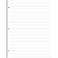 A4 Lined Refill Paper, 3-Hole Punched Ruled Filler, 100 Sheets / 200 Pages, 100gsm White, 8.5'' x 11''