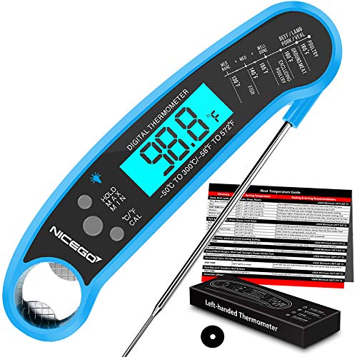 NiceGo Digital Instant Read Meat Thermometer with Probe Fast Waterproof Thermometer with Back light and Calibration. Digital Food Thermometer for Cooking, Kitchen, Outdoor Cooking, BBQ Grill. - Thumbnail 7