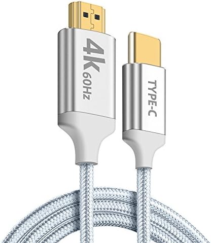 USB C to HDMI Cable, Aidina 4K@60Hz 6FT Braided USB Type C to HDMI Adapter (Thunderbolt 3 Compatible) for MacBook, Macbook Pro 2016/2017, Samsung Galaxy S8/S8+, ChromeBook Pixel and More