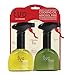 Evo Oil Sprayer Bottle for Cooking, Set Of 2, 8 Ounce Reusable Refillable Ellipsoid Spritzer for the Kitchen, BBQ with Funnel, Identification Bands and Informational Card