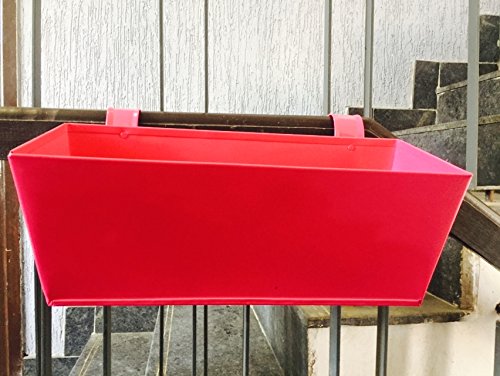 First Smart Deal Metal Railing Rectangular Planter Plain large - Pink