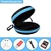 Earbud Case JCBritw Hard Earphone Case Headphone Carrying Storage with Carabiner, Blue