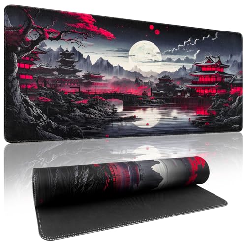 Zindoo XXL Mouse Pad Gamer Mouse Mat 900 x 400 mm Optimized for Sensor, High Accuracy and Speed with Stitched Edges and Non-Slip Rubber Base for Office, Study, Gaming