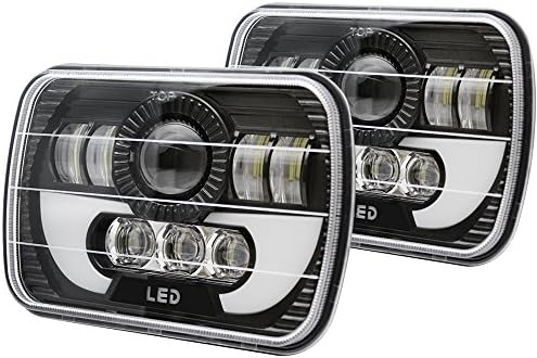 5"x7" 7"x6" Rectangular LED Headlights Truck Headlamp High Low Beam Replacement for Jeep Wrangler YJ Cherokee XJ H6014 H6052 H6054 6054 H6054LL H5054 69822 6052 6053 Colight