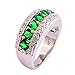 Psiroy 925 Sterling Silver Plated Simulated Emerald Quartz Half Eternity Band Ring Size 8