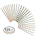 125 PCS Paper Straws JIANFA-Food Grade Rose Gold Foil striped pattern Paper Straw Biodegradable Straw for Birthdays,Christmas, Weddings, Baby Showers, Celebrations and Parties