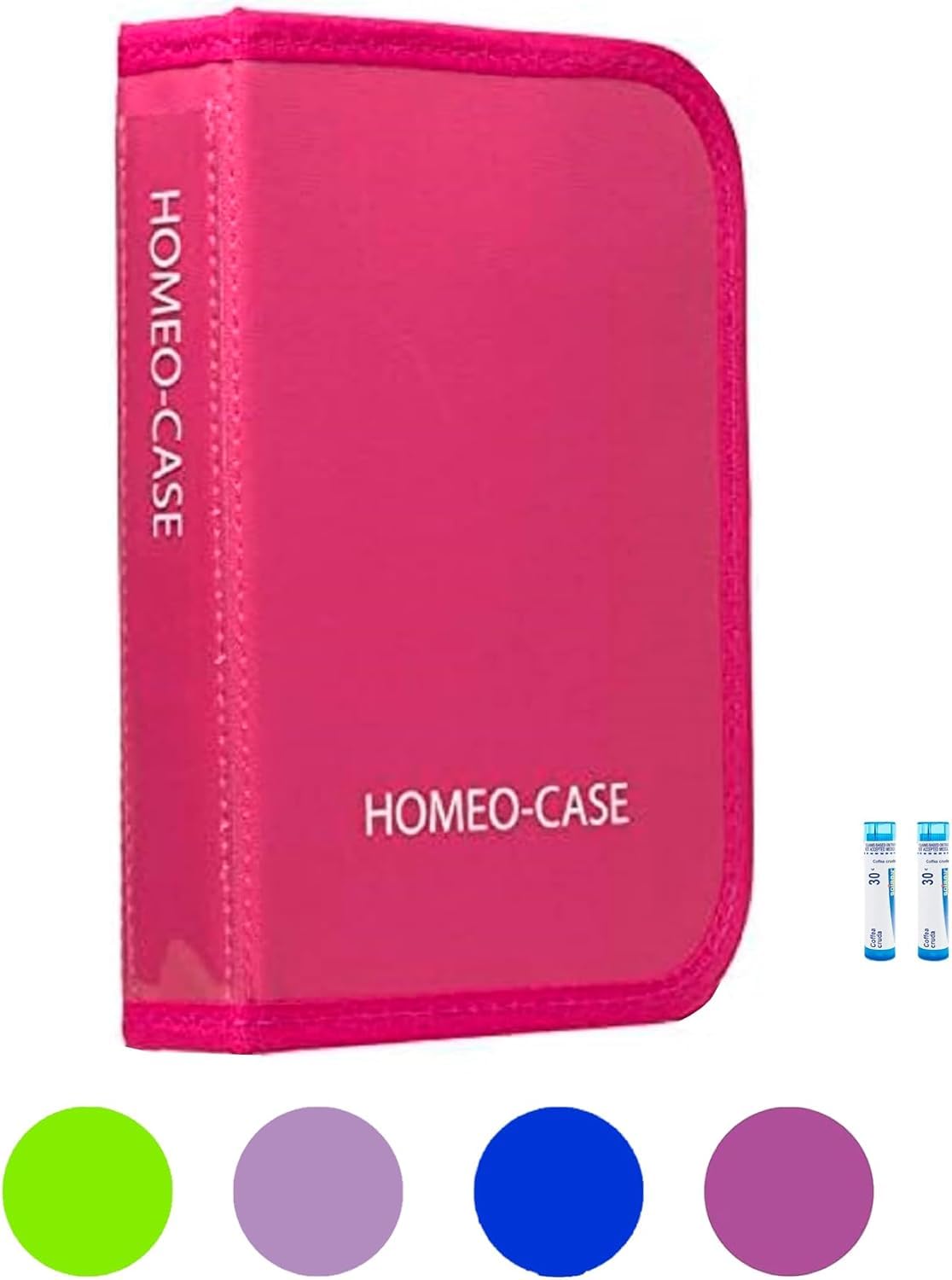 HOMEO-CASE | Homeopathy Case with 40 Spaces for Boiron Tubes 4g | Tubes Not Included | Pink Colour